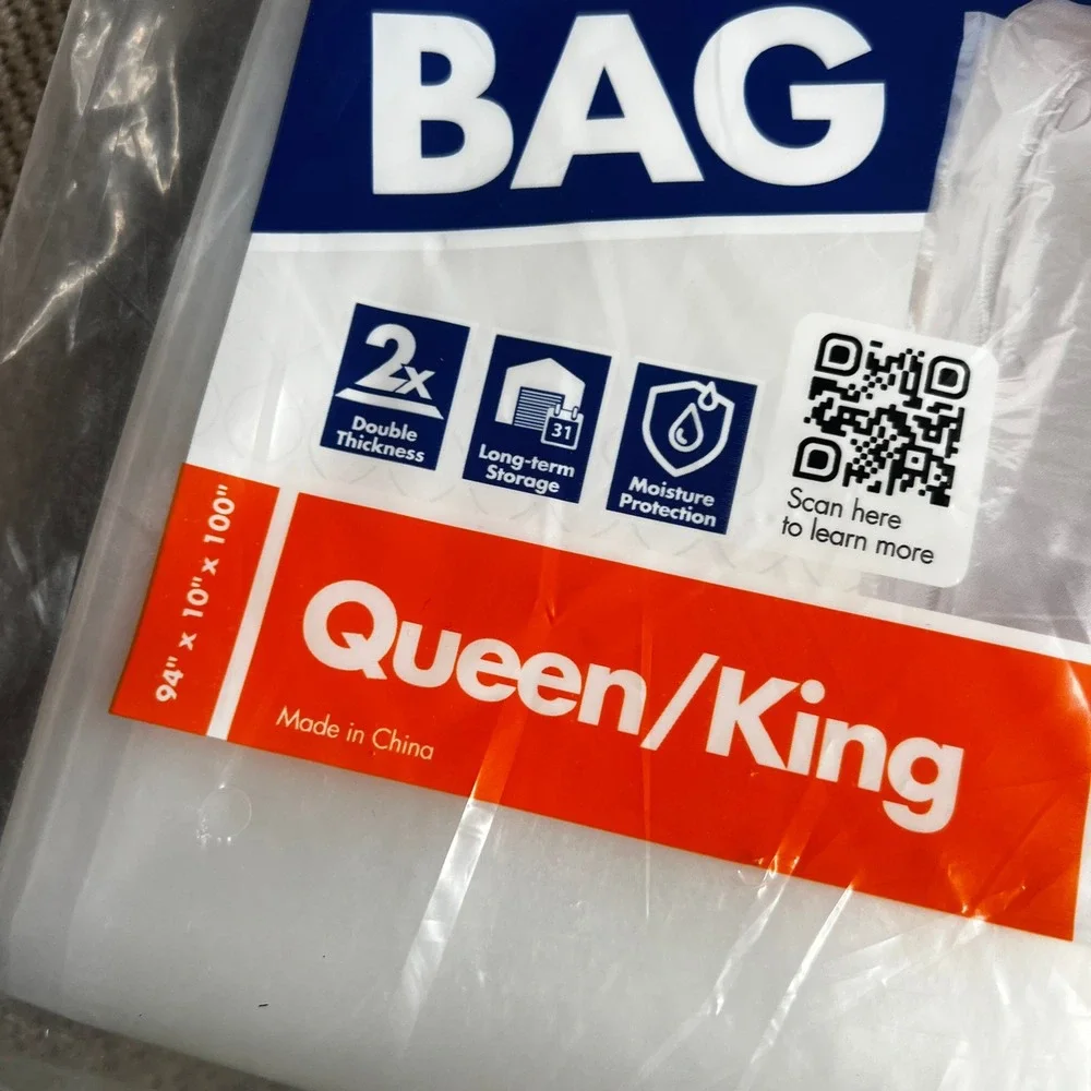 Pratt Heavy Duty Mattress Bag Queen King Size Storage Cover 94x10x100 Clear
